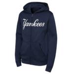 NEW YORK YANKEES FULL ZIP YOUTH HOODIE NAVY BLUE