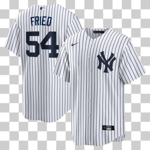 NEW YORK YANKEES MAX FRIED #54 HOME WHITE PINSTRIPE JERSEY NAME AND NUMBERS