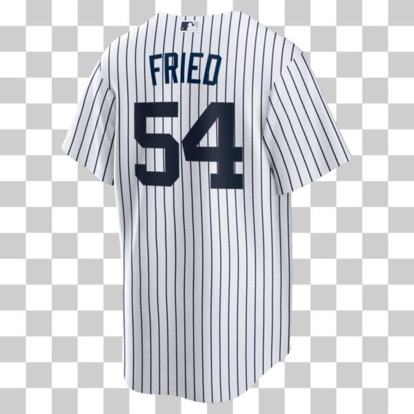 NEW YORK YANKEES MAX FRIED #54 HOME WHITE PINSTRIPE JERSEY NAME AND NUMBERS - Image 2