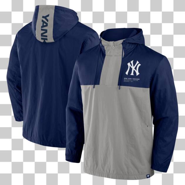 NY YANKEES Men's Navy Ripstop Raglan Quarter-Zip Windbreaker Jacket