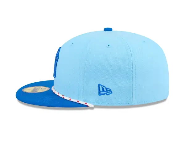 NY YANKEES NEW ERA 59FIFTY MEN'S  2025 FOURTH OF JULY FITTED HAT LIGHT BLUE/BLUE - Image 6