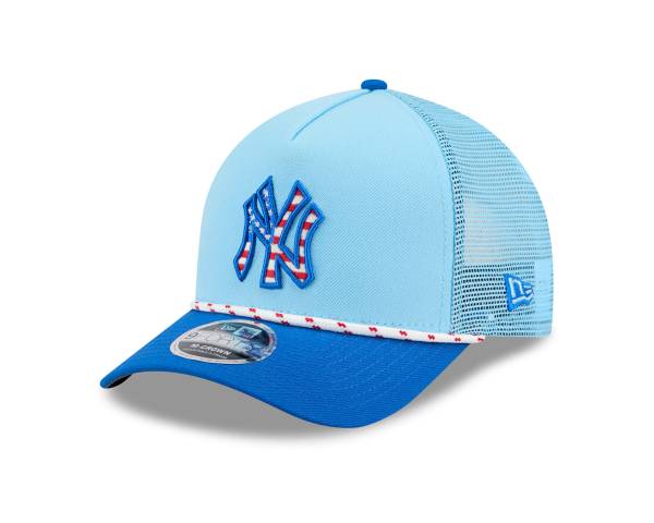 NY YANKEES NEW ERA 9FORTY MEN'S  2025 FOURTH OF JULY  A-FRAME M-CROWN ADJUSTABLE TRUCKER HAT LIGHT BLUE/BLUE - Image 8