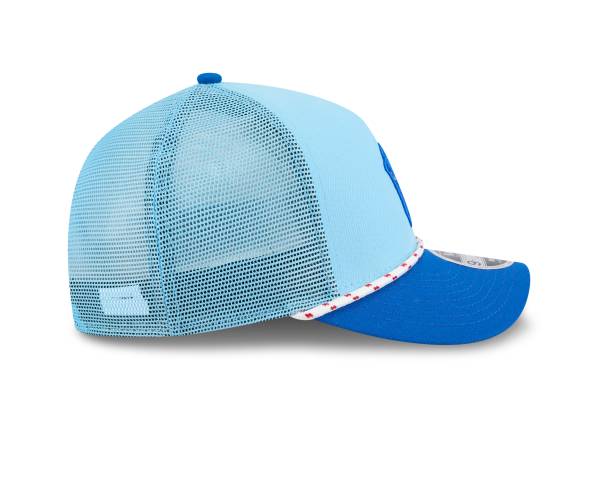 NY YANKEES NEW ERA 9FORTY MEN'S  2025 FOURTH OF JULY  A-FRAME M-CROWN ADJUSTABLE TRUCKER HAT LIGHT BLUE/BLUE - Image 3