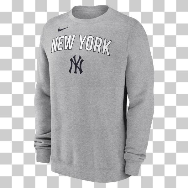 NY YANKEES MEN'S NIKE THROWBACK CREWNECK GRAY - Image 3
