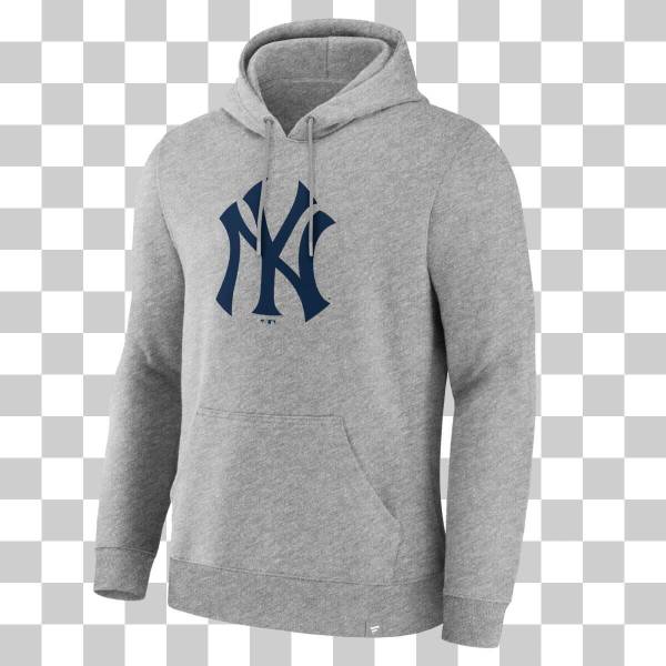 NY Yankees FANATICS GRAY  Pullover Hoodie  SCREEN PRINT  BIG NY - Image 3