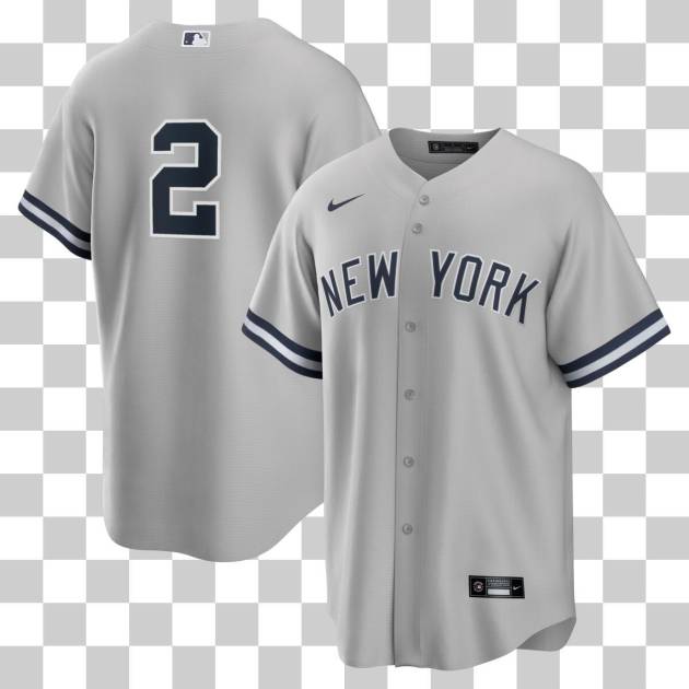 NY YANKEES D JETER # 2NIKE GRAY ROAD REPLICA JERSEY PLAYER NUMBERS ONLY