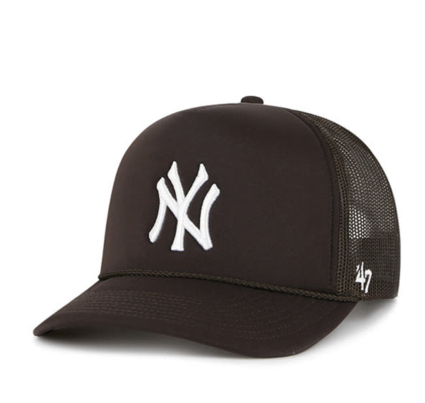 NY YANKEES BROWN FOAM FRONT MESH 47 TRUCKER FM