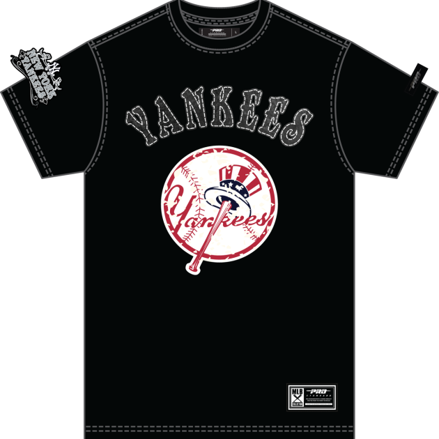 NY  YANKEES REBEL ATHLETICS STACKED LOGO M SJ TEE