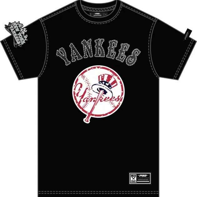 NY  YANKEES REBEL ATHLETICS STACKED LOGO M SJ TEE