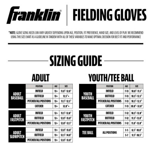 FRANKLIN SOFTBALL GLOVES FIELD MASTER - 13" - TAN/BLACK - RIGHT HAND THROW - FIELDING GLOVES - Image 9