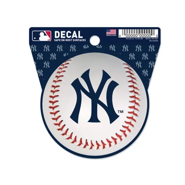 NY YANKEES Baseball (ball) CLEAN CUT DECAL 3" X 4"