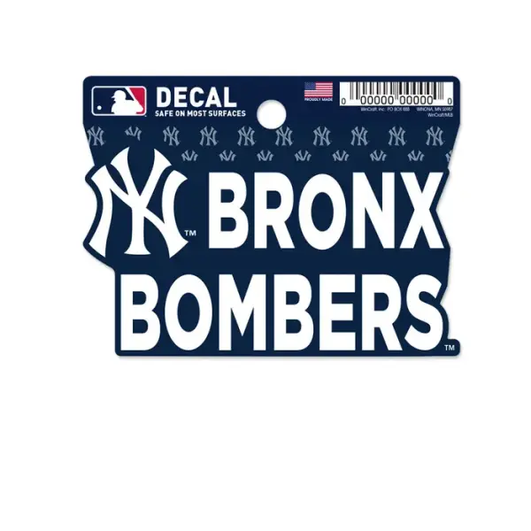 NY YANKEES BRONX BOMBERS CLEAN CUT DECAL 3" X 4"