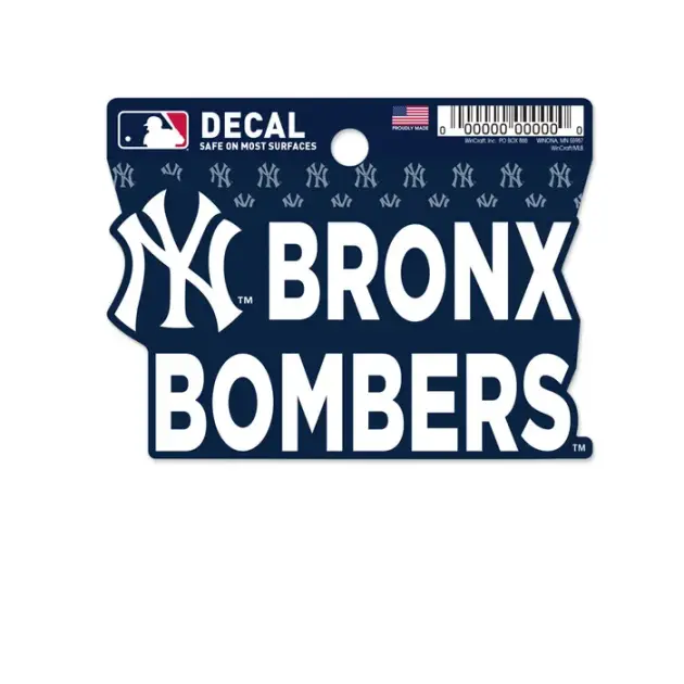 NY YANKEES BRONX BOMBERS CLEAN CUT DECAL 3" X 4"