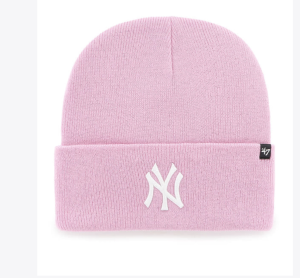 NY YANKEES PETAL PINK HAYMAKER CUFF KNIT
