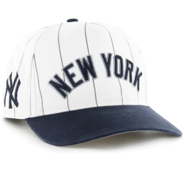NY YANKEES WHITE DOUBLE HEADER PINSTRIPE 47 HIT