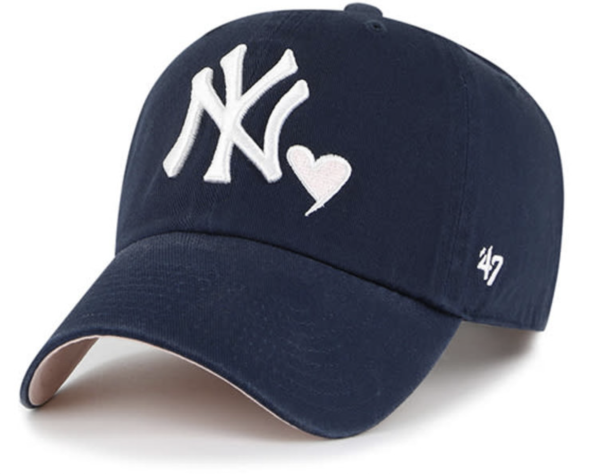 NY YANKEES NAVY ICON 47 CLEAN UP PINK UNDER BRIM