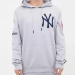 NY YANKEES Pro Standard  Logo Blended P/O Men's GRAY Hoodie