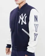 NY YANKEES Pro Standard Logo Blended Varsity Men's Jacket - Image 4