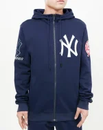 NEW YORK YANKEES LOGO ZIPPER HOODY