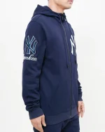 NEW YORK YANKEES LOGO ZIPPER HOODY - Image 2