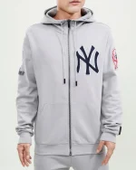 NEW YORK YANKEES LOGO ZIPPER HOODY