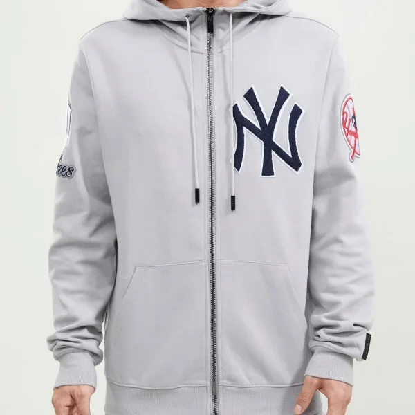 NEW YORK YANKEES LOGO ZIPPER HOODY