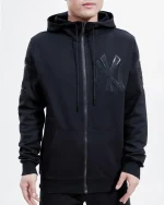 New York Yankees Triple Black Zipper Hoodie