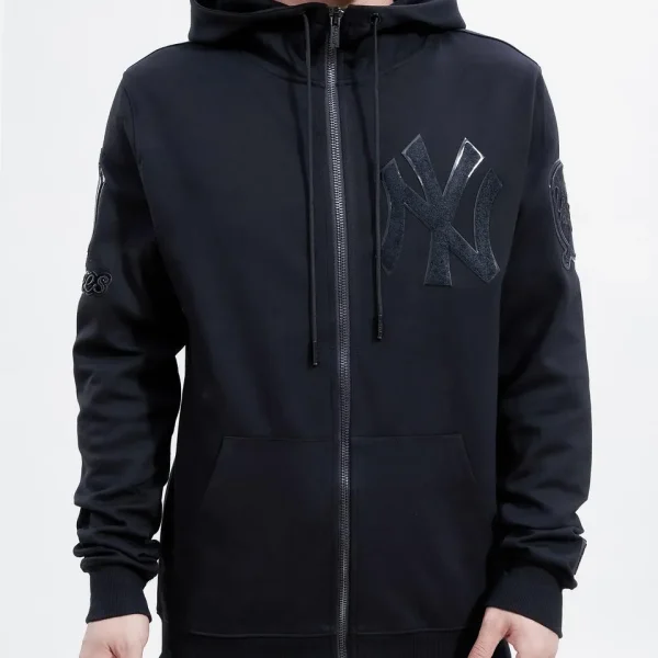 New York Yankees Triple Black Zipper Hoodie