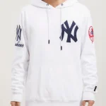 NY YANKEES Pro Standard  Logo Blended P/O Men's White Hoodie