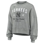 NY  YANKEES WOMENS NIKE THROWBACK CREWNECK GRAY - Image 3