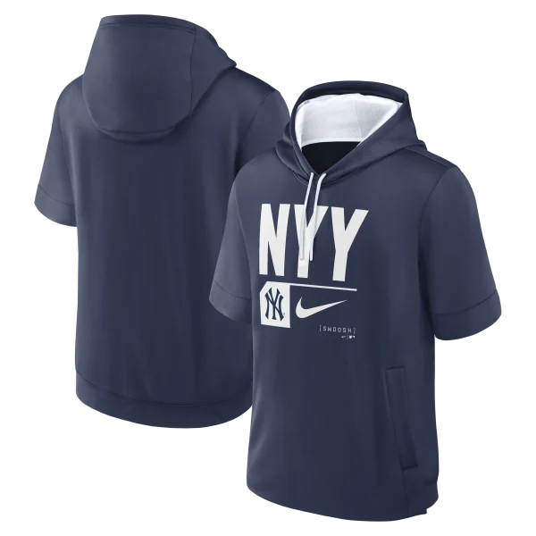 NY YANKEES Men's Nike Tri Code Lockup Short Sleeve Pullover Hood