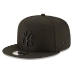 NY YANKEES NEW ERA 9FIFTY SNAPBACK  BLACK/BLACK COLOR BASIC /GRAY BRIM