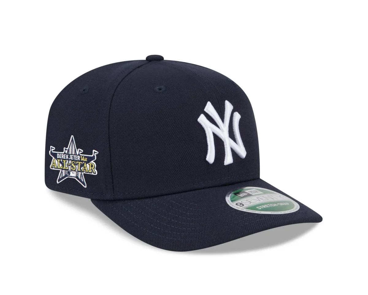 NY  YANKEES NEW ERA 9SEVENTY MVP NAVY PLAYER REPLICA  ADJUSTABLE HAT STRETCH-SNAP WITH D JETER ALL STAR PATCH - Image 1