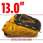FRANKLIN SOFTBALL GLOVES FIELD MASTER - 13" - TAN/BLACK - RIGHT HAND THROW - FIELDING GLOVES - Image 4