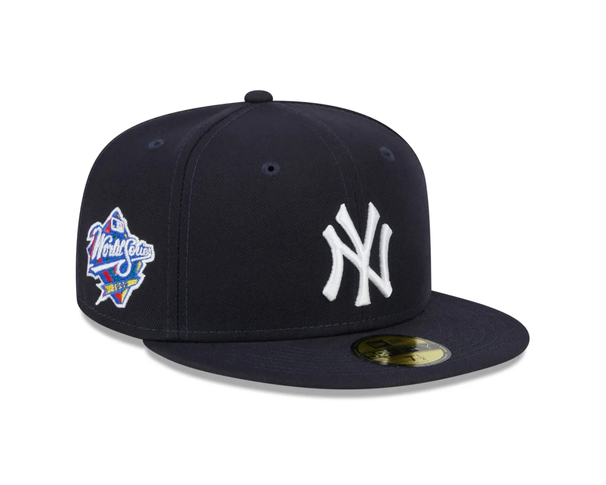 NY YANKEES NAVY 1999 PATCH ( On the RIGHT Side ) AUTHENTIC COLLECTION 59FIFTY FITTED GRAY BRIM - Image 1