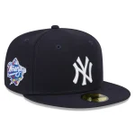 NY YANKEES NAVY 1999 PATCH ( On the RIGHT Side ) AUTHENTIC COLLECTION 59FIFTY FITTED GRAY BRIM