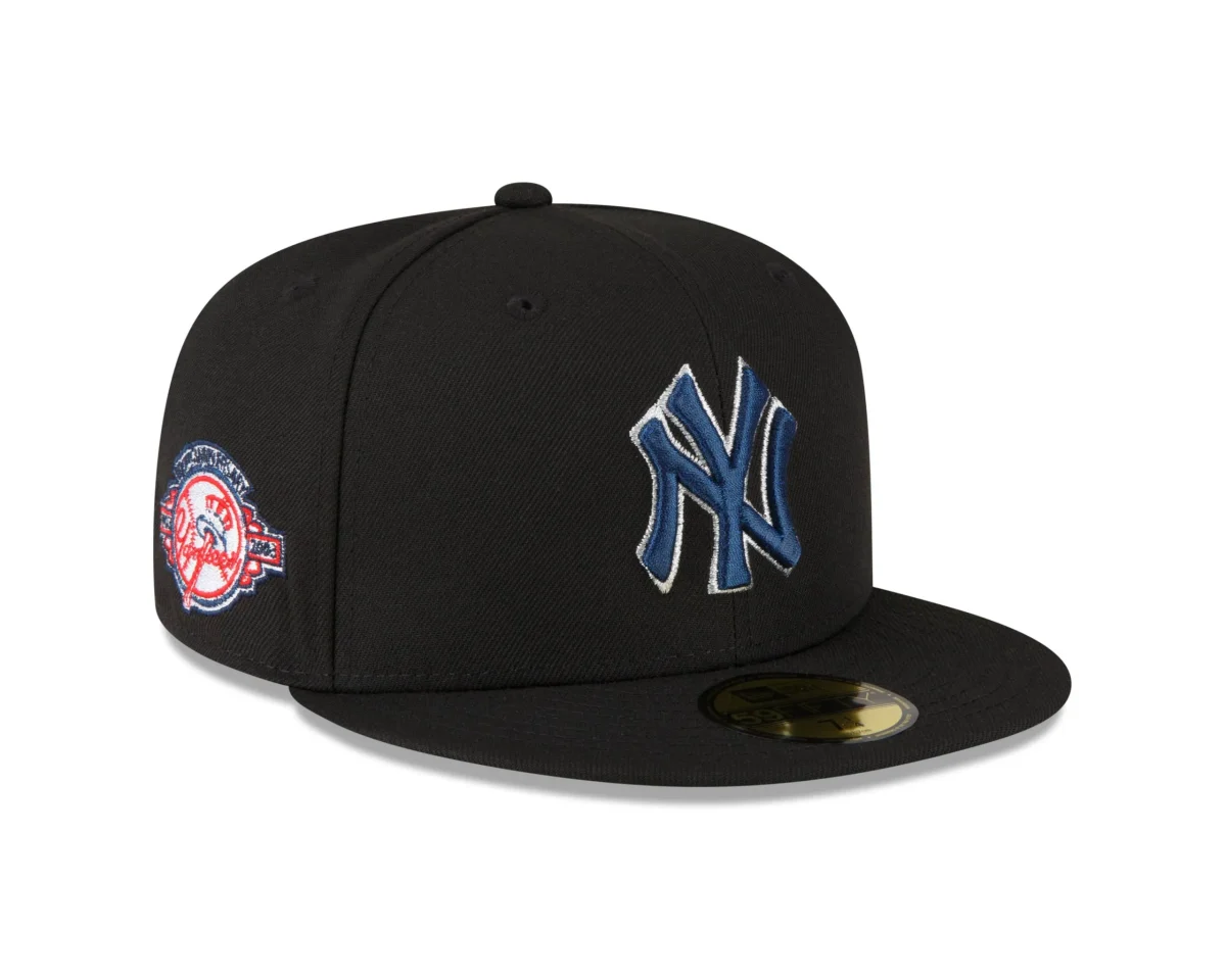 NY YANKEES NEW ERA 59Fifty Metallic Thread Logo Fitted Hat/GREEN BRIM - Image 1