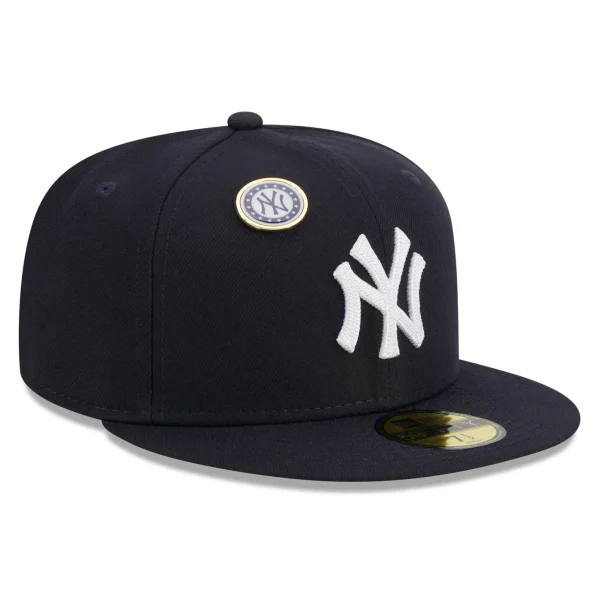 NY YANKEES AUTHENTIC COLLECTION NEW ERA 59FIFTY FITTED NAVY / WITH PINS