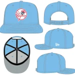 NY YANKEES NEW ERA 9FIFTY SNAPBACK  SKY BLUE/ WITH TOP HAT LOGO