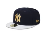NY YANKEES NEW ERA 59FIFTY NAVY GOLD NY LOGO /GRAY UNDERVISSR - Image 8