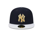 NY YANKEES NEW ERA 59FIFTY NAVY GOLD NY LOGO /GRAY UNDERVISSR - Image 6