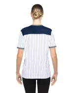 NEW YORK YANKEES PINSTRIPE/ BLUE WOMEN T-SHIRT - Image 3