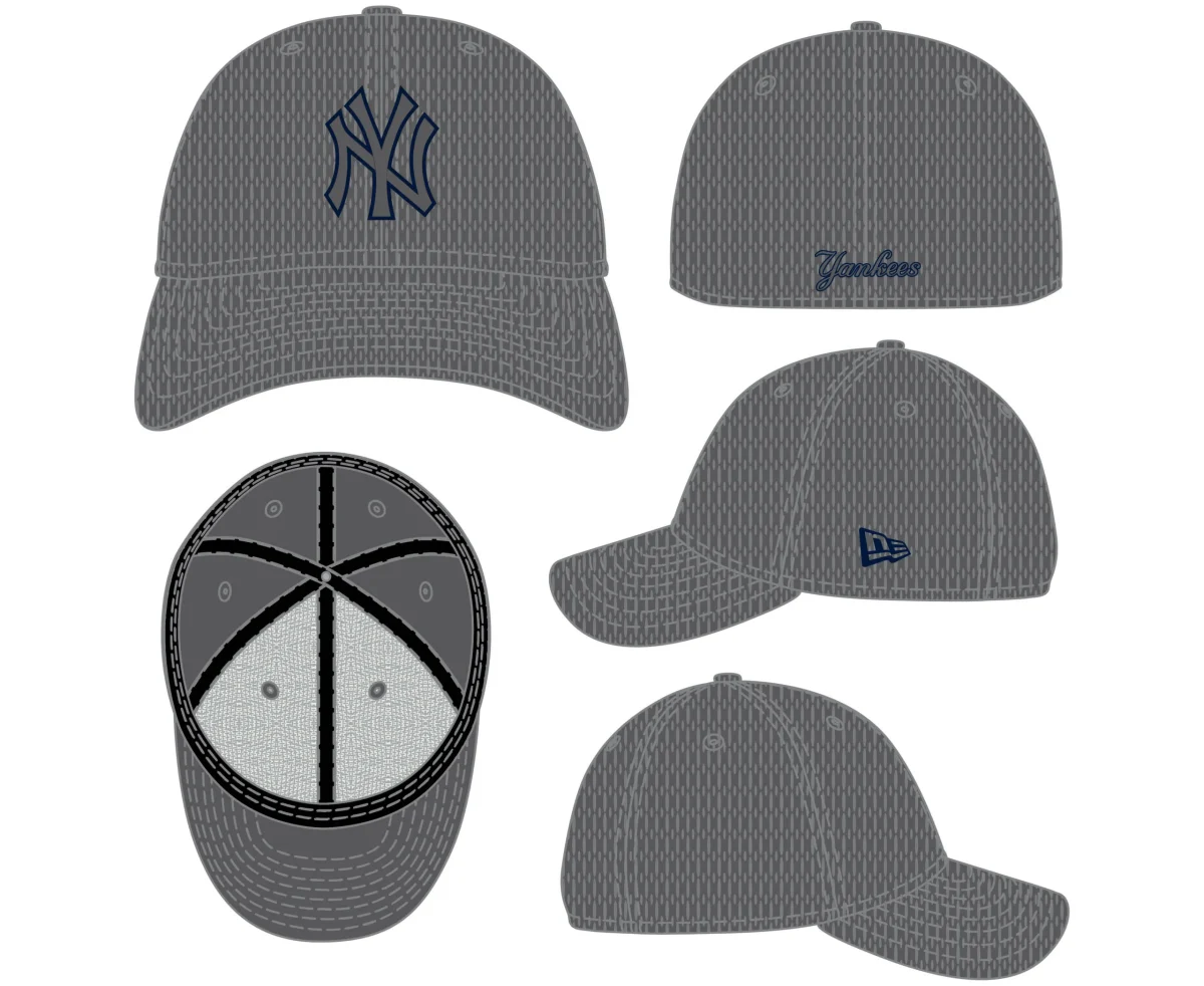 NY YANKEES NEW ERA 39THIRTY FLEX FIT GREY ON GREY - Image 1