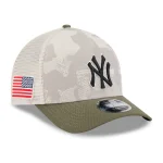 New York Yankees New Era 2025 Armed Forces Day 9FORTY M-Crown A-Frame Adjustable Hat - Light Beige/Olive