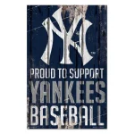 NEW YORK YANKEES WOOD SIGN 11" X 17" 1/4" THICK