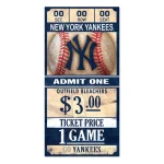 NY YANKEES WOOD SIGN 6X12 3/8" THICK