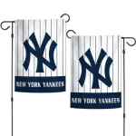 NY YANKEES APPLIQUE 2 SIDED GARDEN FLAGS 12.5" X 18" without Falg stand (pole )