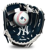 NY YANKEES TEAM GLOVE AND SOFT  BALL SET SIZE 9.5'' INCH