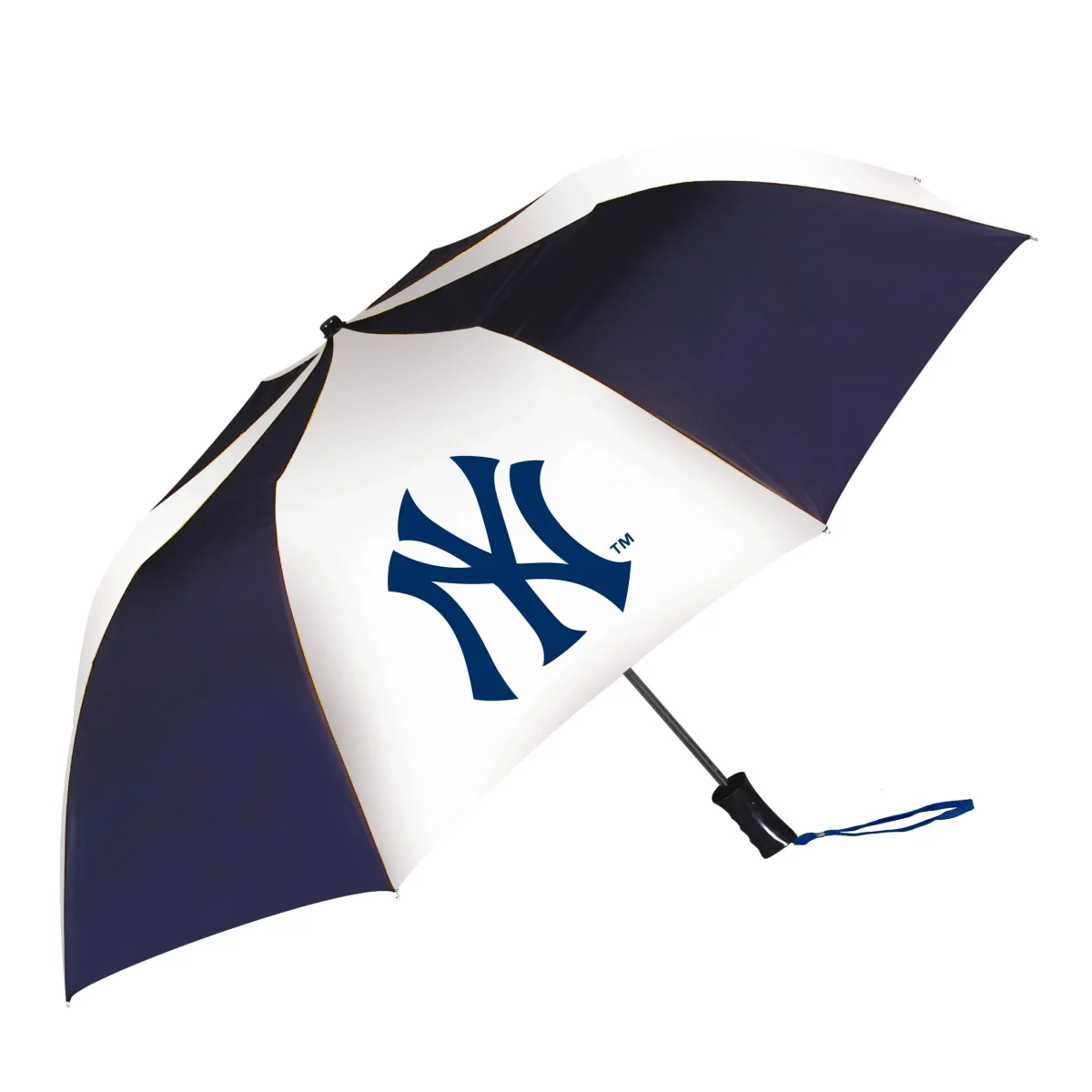 NY YANKEES MLB NAVE/ WHITE AUTO FOLD UMBRELLA - Image 1