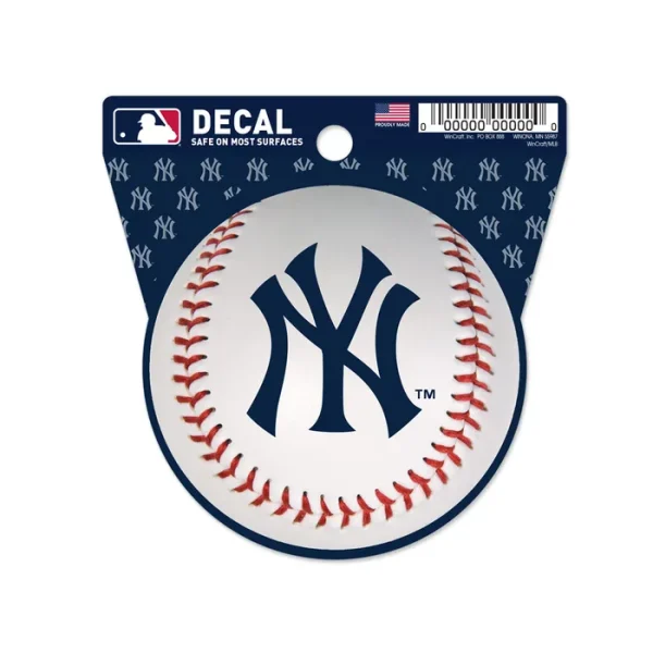 NY YANKEES Baseball (ball) CLEAN CUT DECAL 3" X 4"